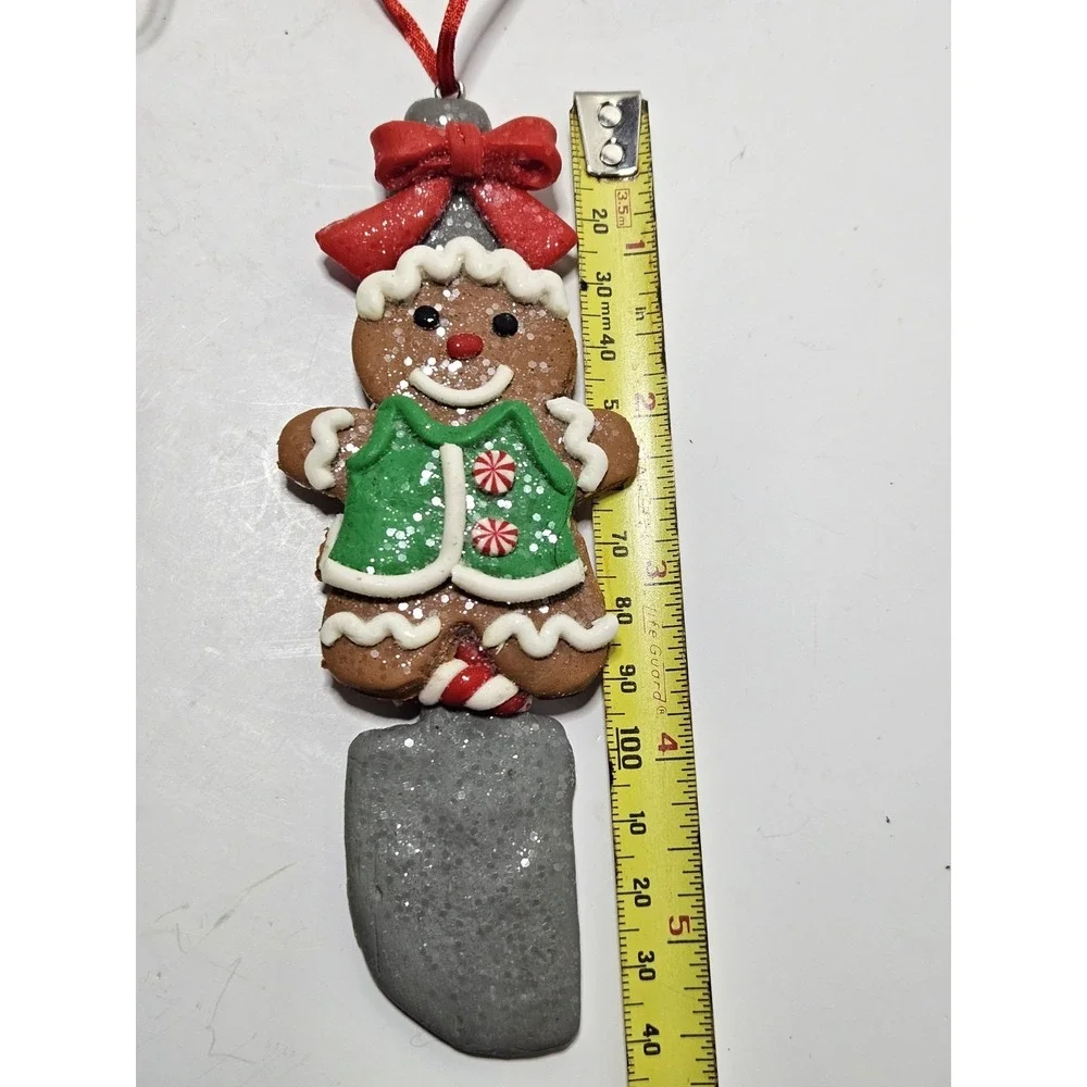 Holiday Time Claydough Gingerbread Baking Ornaments Whisk Spatula Kitchen 2pc